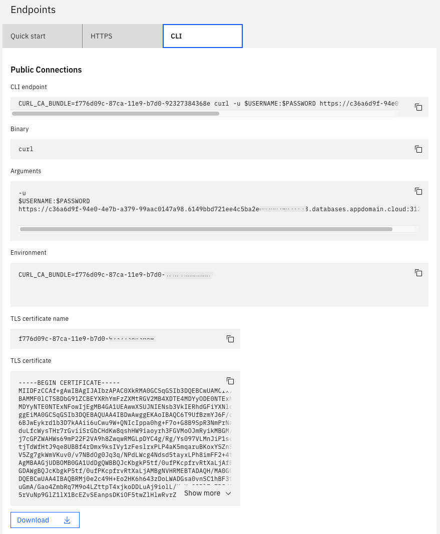 CLI Endpoints page